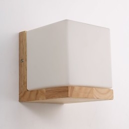 Applique da parete in legno con paralume in vetro 110V o 220V Country Novità