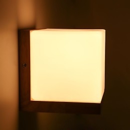 Applique da parete in legno con paralume in vetro 110V o 220V Country Novità
