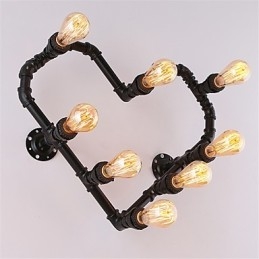 Vintage Water Pipe Lovering Heart Creative Applique da parete Industriale Soggiorno Ristorante Bar Caffetteria Decorazione Applique da parete