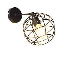 Lampada da parete in ferro tondo cavo in mattoni Lampada da parete americana nera con decorazione a spada laser