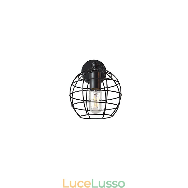 Lampada da parete in ferro tondo cavo in mattoni Lampada da parete americana nera con decorazione a spada laser