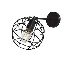 Lampada da parete in ferro tondo cavo in mattoni Lampada da parete americana nera con decorazione a spada laser
