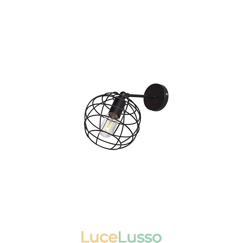 Lampada da parete in ferro tondo cavo in mattoni Lampada da parete americana nera con decorazione a spada laser