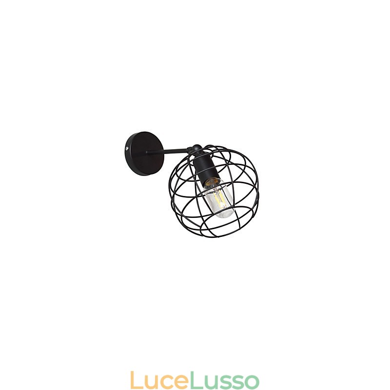 Lampada da parete in ferro tondo cavo in mattoni Lampada da parete americana nera con decorazione a spada laser