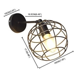 Lampada da parete in ferro tondo cavo in mattoni Lampada da parete americana nera con decorazione a spada laser