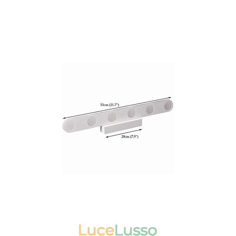 Applique da parete moderna contemporanea integrata per illuminazione da bagno downlight