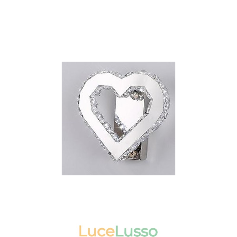 Funzionalità cromata moderna e contemporanea integrata per luci da parete con luce ambientale