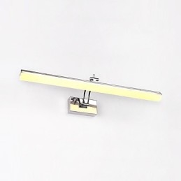 Lampada da parete per illuminazione da bagno moderna e contemporanea cromata integrata per luce ambientale