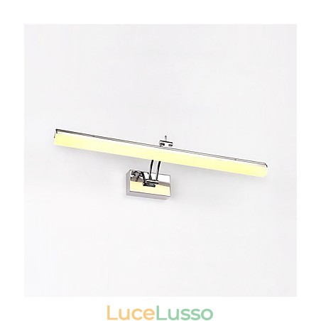 Lampada da parete per illuminazione da bagno moderna e contemporanea cromata integrata per luce ambientale Lampada da parete per illuminazione da bagno moderna e contemporanea cromata integrata per luce ambientale