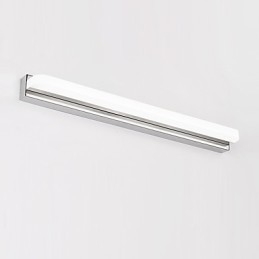 Lampada da parete per illuminazione da bagno moderna e contemporanea cromata integrata per luce ambientale
