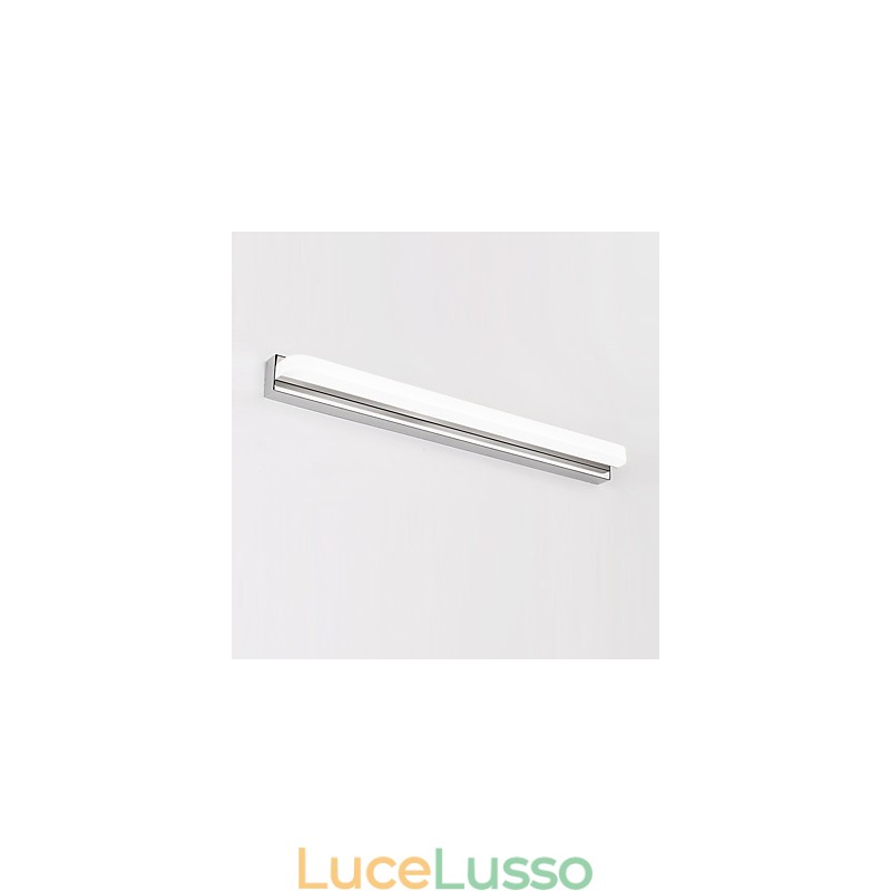 Lampada da parete per illuminazione da bagno moderna e contemporanea cromata integrata per luce ambientale