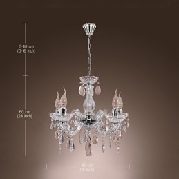 Lampada da soffitto cromata Upligh Candela Lampadario in acrilico Lampadario pendente