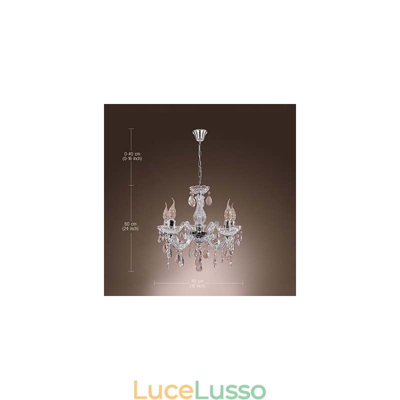 Lampada da soffitto cromata Upligh Candela Lampadario in acrilico Lampadario pendente
