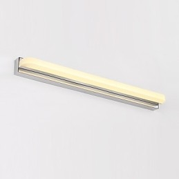 Lampada da parete per illuminazione da bagno moderna e contemporanea cromata integrata per luce ambientale