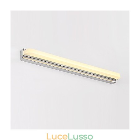 Lampada da parete per illuminazione da bagno moderna e contemporanea cromata integrata per luce ambientale Lampada da parete per illuminazione da bagno moderna e contemporanea cromata integrata per luce ambientale