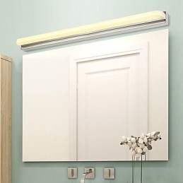 Lampada da parete per illuminazione da bagno moderna e contemporanea cromata integrata per luce ambientale