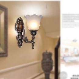Lampada da parete retrò in stile europeo Lampada da corridoio per hotel Lampada da corridoio Lampada frontale a specchio Lampada da comodino con testa singola