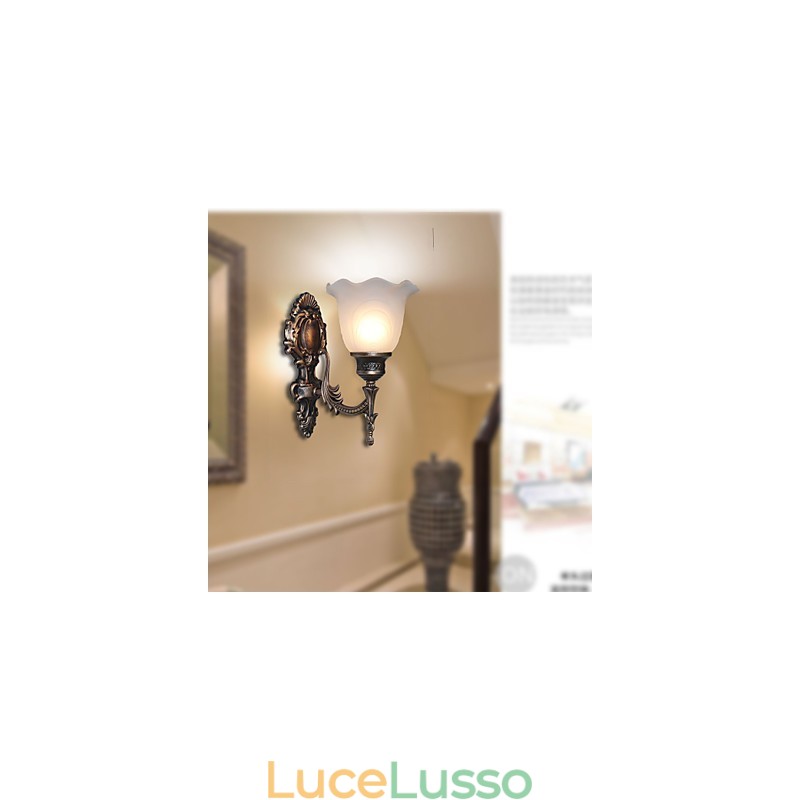 Lampada da parete retrò in stile europeo Lampada da corridoio per hotel Lampada da corridoio Lampada frontale a specchio Lampada da comodino con testa singola
