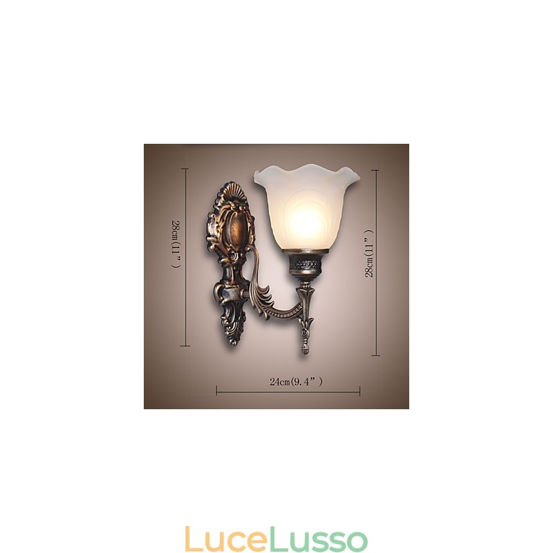Lampada da parete retrò in stile europeo Lampada da corridoio per hotel Lampada da corridoio Lampada frontale a specchio Lampada da comodino con testa singola