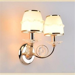 Moderna caratteristica contemporanea elettroplaccata per braccio oscillante in cristallo protezione degli occhi luce ambientale luci da parete parete