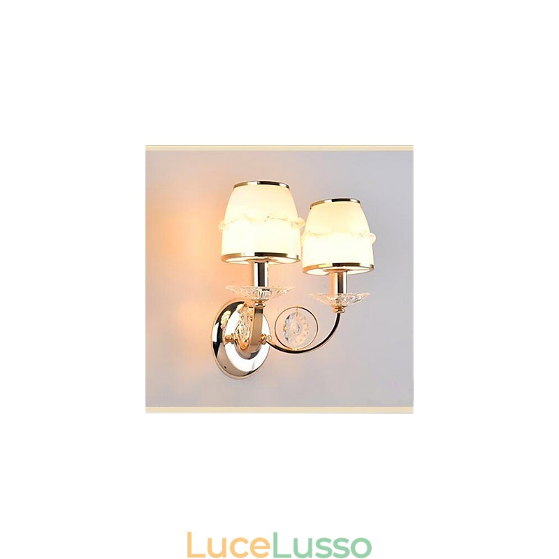 Moderna caratteristica contemporanea elettroplaccata per braccio oscillante in cristallo protezione degli occhi luce ambientale luci da parete parete