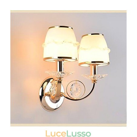 Moderna caratteristica contemporanea elettroplaccata per braccio oscillante in cristallo protezione degli occhi luce ambientale luci da parete parete Moderna caratteristica contemporanea elettroplaccata per braccio oscillante in cristallo protezione degli occhi luce ambientale luci da parete parete