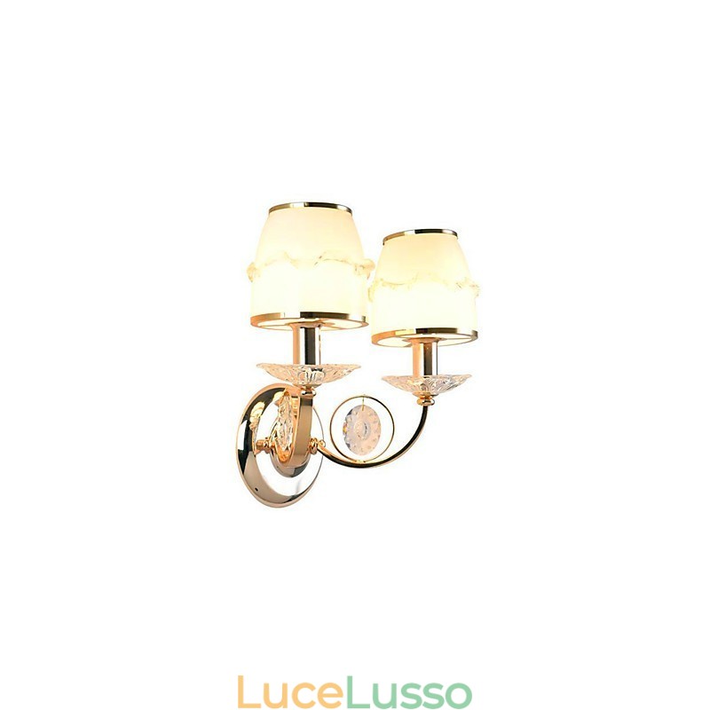 Moderna caratteristica contemporanea elettroplaccata per braccio oscillante in cristallo protezione degli occhi luce ambientale luci da parete parete