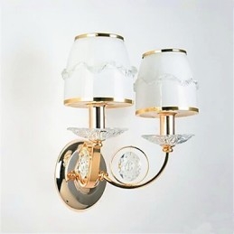 Moderna caratteristica contemporanea elettroplaccata per braccio oscillante in cristallo protezione degli occhi luce ambientale luci da parete parete