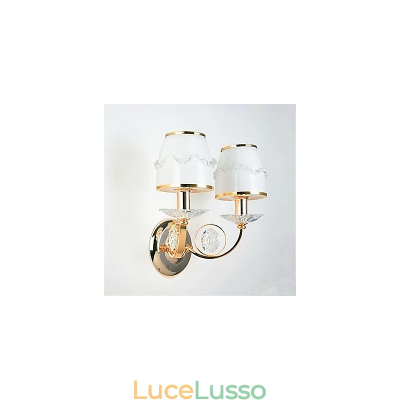 Moderna caratteristica contemporanea elettroplaccata per braccio oscillante in cristallo protezione degli occhi luce ambientale luci da parete parete