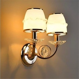 Moderna caratteristica contemporanea elettroplaccata per braccio oscillante in cristallo protezione degli occhi luce ambientale luci da parete parete