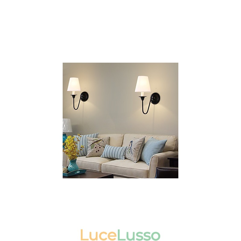 Finitura rustica in ossido nero per protezione degli occhi Applique da parete con luce ambientale