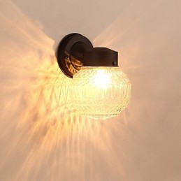 Moderna finitura in ossido nero contemporanea caratteristica per applique da parete in stile mini con luce ambientale