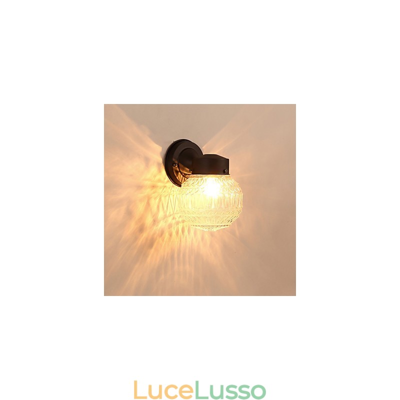 Moderna finitura in ossido nero contemporanea caratteristica per applique da parete in stile mini con luce ambientale