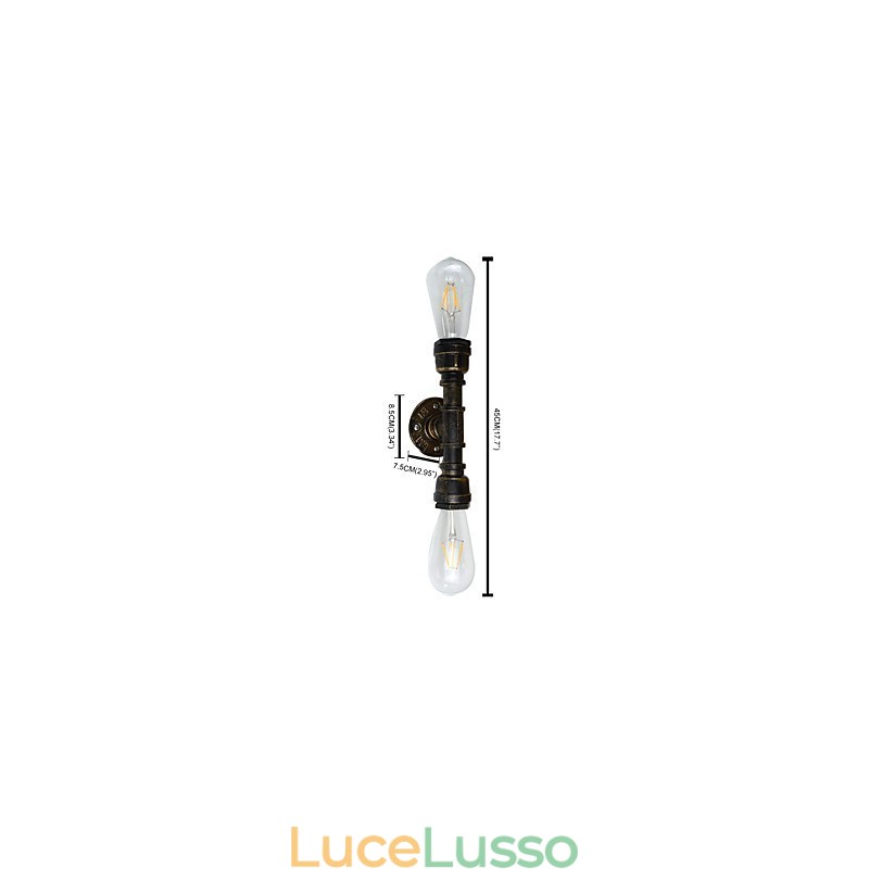 Applique da parete rustica in ottone antico tradizionale classico per luce ambientale