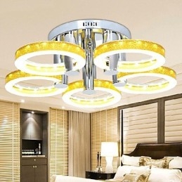 Lampadario semplice in acrilico con 5 luci (finitura cromata)