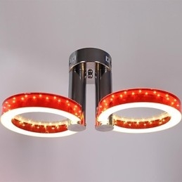 Lampadario rosso acrilico bianco caldo con 2 luci