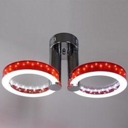 Lampadario rosso acrilico bianco caldo con 2 luci