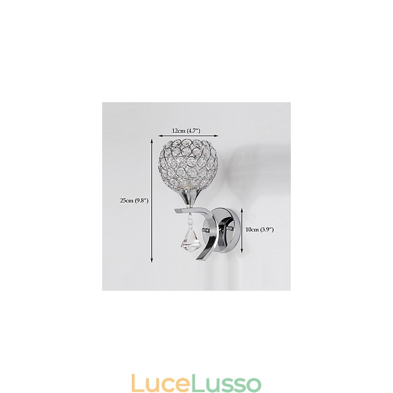 Max Crystal Modern Contemporary Elettroplaccato Caratteristica per Applique da parete in cristallo con luce ambientale