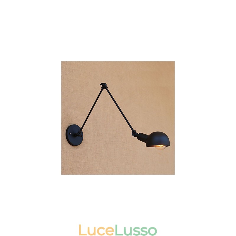 Semplice caratteristica di pittura vintage country per applique da parete con luce ambientale e protezione degli occhi con braccio oscillante in stile mini