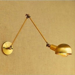 Semplice caratteristica di pittura vintage country per applique da parete con luce ambientale e protezione degli occhi con braccio oscillante in stile mini