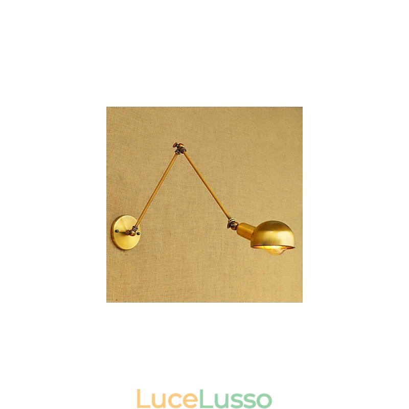 Semplice caratteristica di pittura vintage country per applique da parete con luce ambientale e protezione degli occhi con braccio oscillante in stile mini
