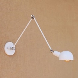 Semplice caratteristica di pittura vintage country per applique da parete con luce ambientale e protezione degli occhi con braccio oscillante in stile mini