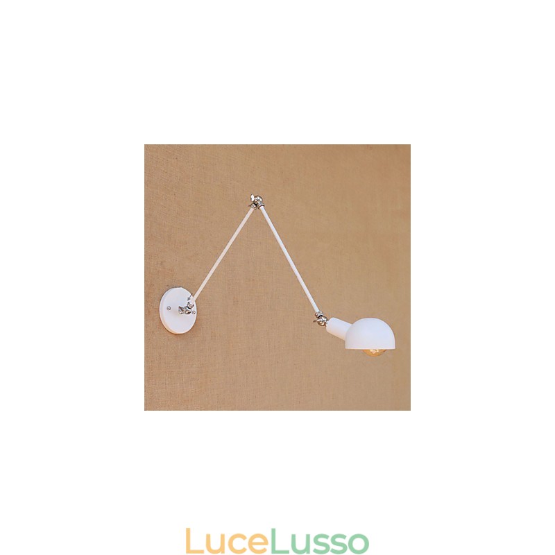 Semplice caratteristica di pittura vintage country per applique da parete con luce ambientale e protezione degli occhi con braccio oscillante in stile mini
