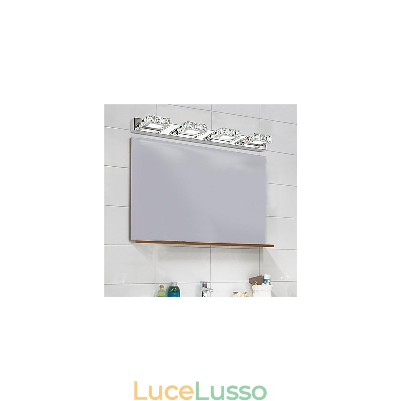 Luce per il bagno, specchio per il trucco in cristallo, 4 luci, illuminazione per la camera da letto del bagno