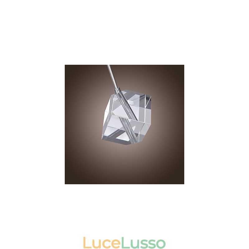 Lampada a sospensione moderna e contemporanea in cristallo cromato a isola