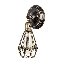 Applique da parete vintage da interno, angolazione regolabile, lampada da parete in metallo, lampada da parete retrò con gabbia metallica