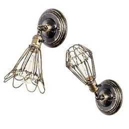 Applique da parete vintage da interno, angolazione regolabile, lampada da parete in metallo, lampada da parete retrò con gabbia metallica