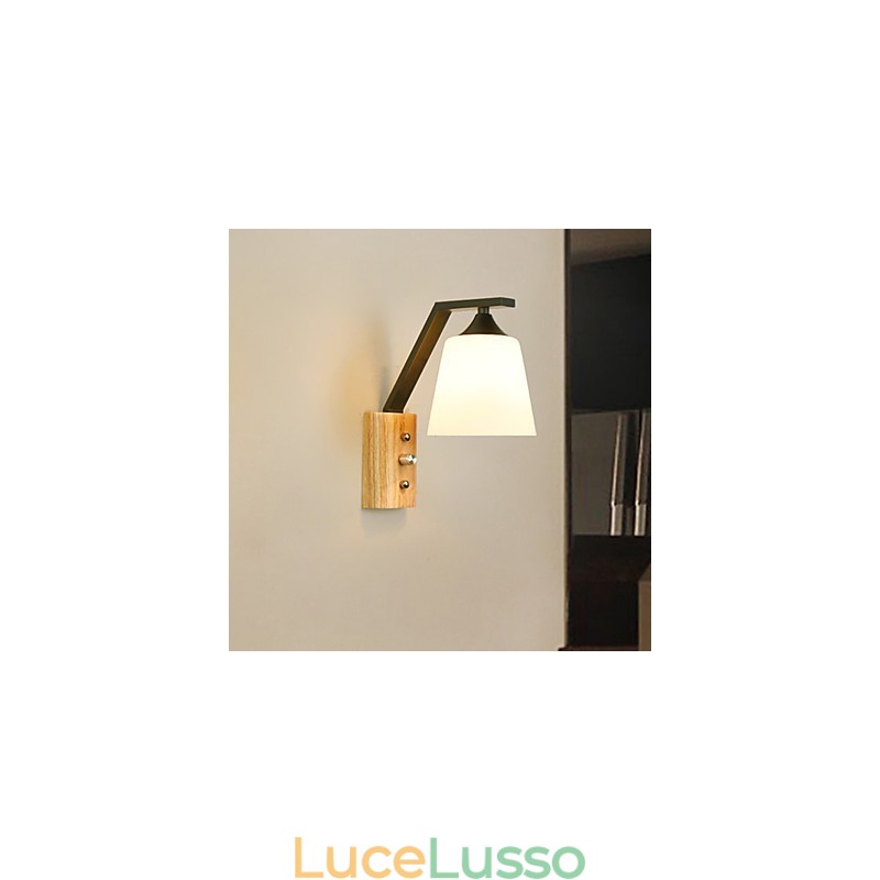 Semplice caratteristica del paese per la protezione degli occhi Luce ambientale Applique da parete Lampada da parete Nuova cinese moderna minimalista creativa Camera da letto Comodino