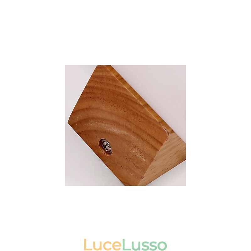 Lampada da parete in stile country con protezione per gli occhi, in stile mini, con luce da parete, in legno di tronchi, per camera da letto, comodino
