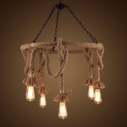 Lampadario in canapa country americana